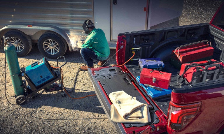 2026 Ford F-150 bed powering welding equipment