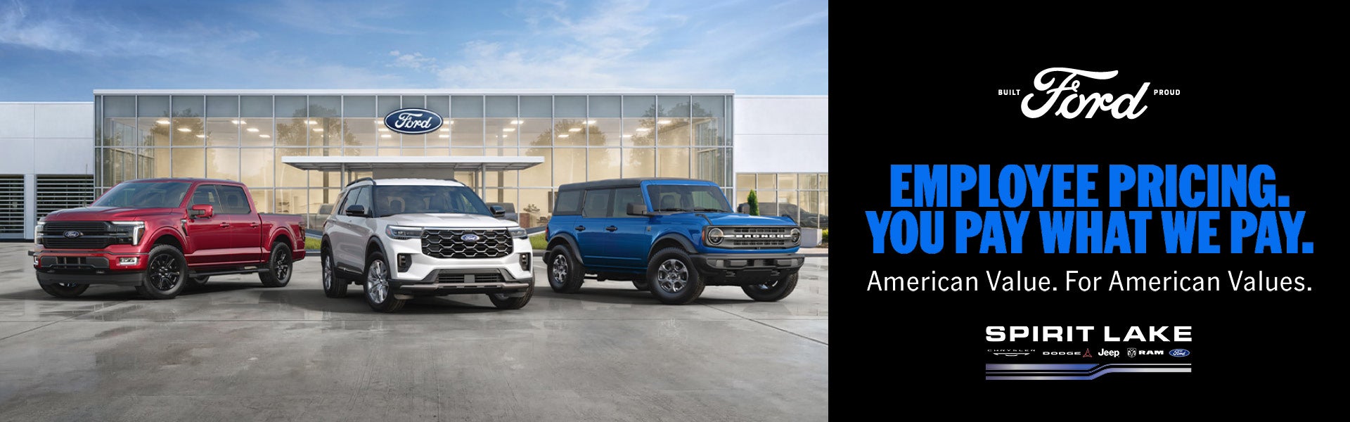 Get employee pricing on new Ford Models